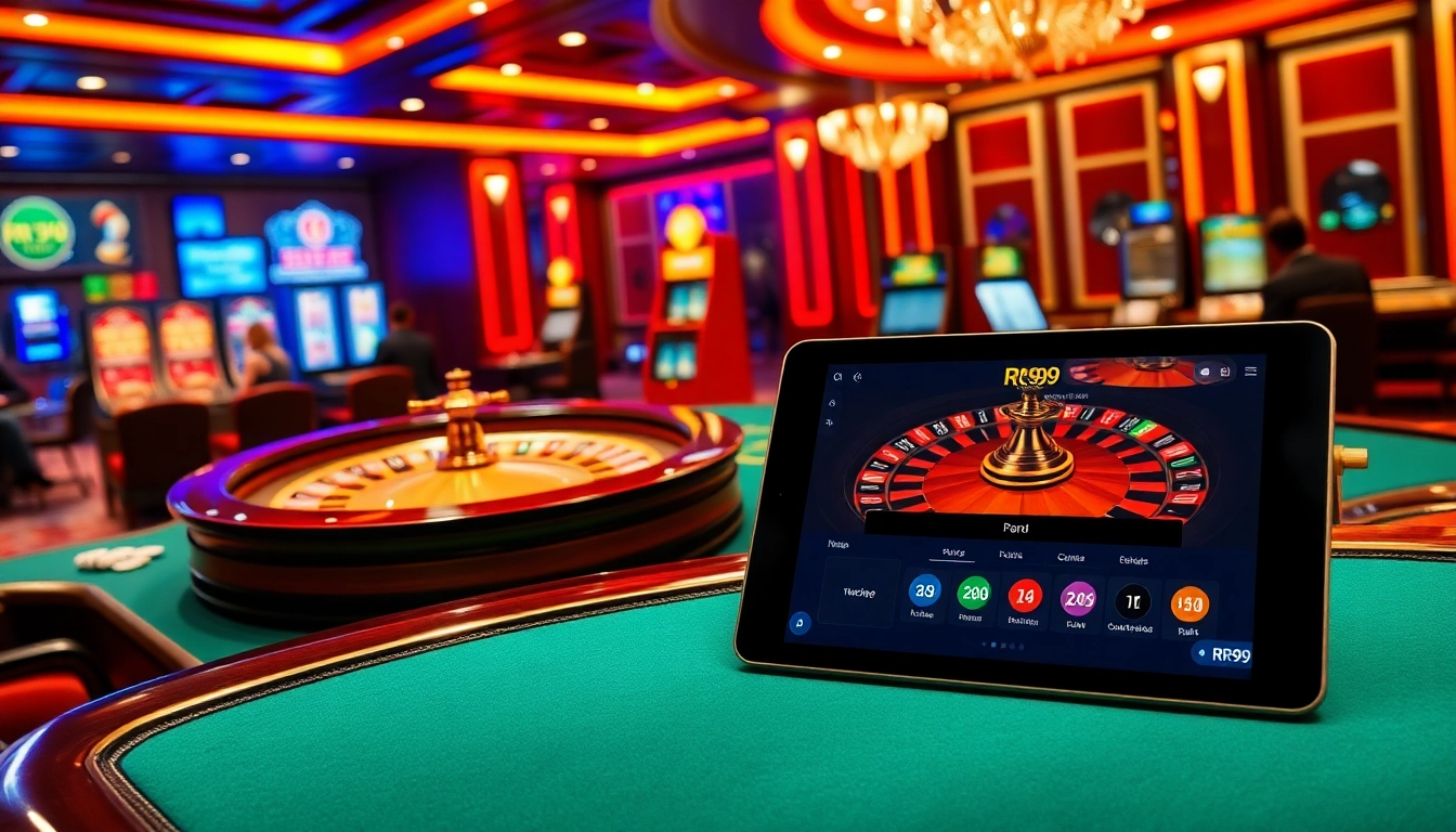 Experience the excitement at RR99 casino with vibrant gaming tables and poker action.