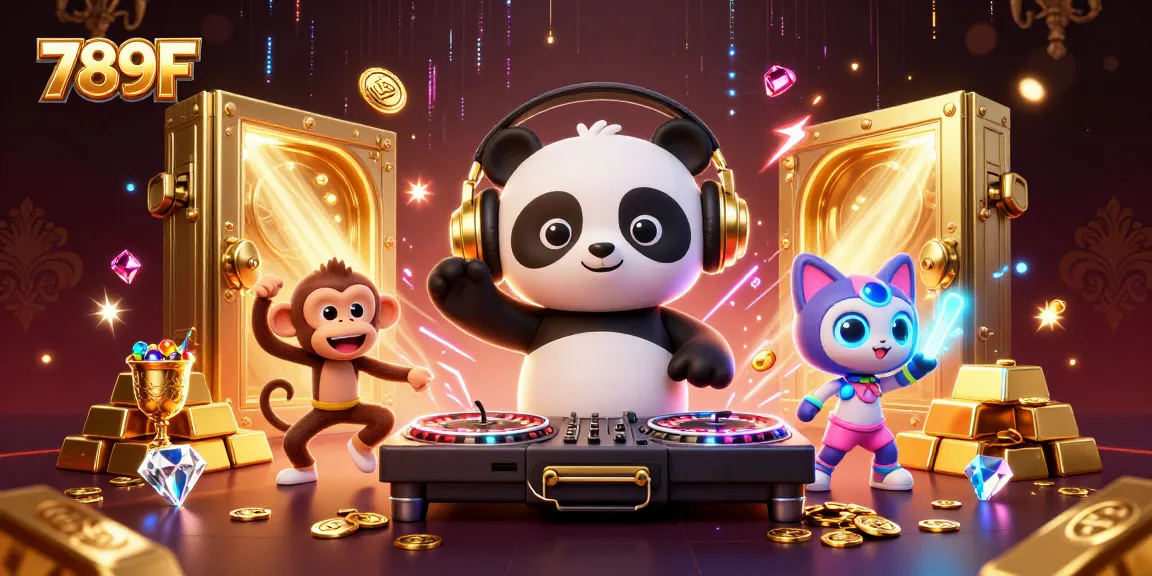 Engage in thrilling gameplay with 789F's dynamic casino action featuring cartoon characters and treasures.