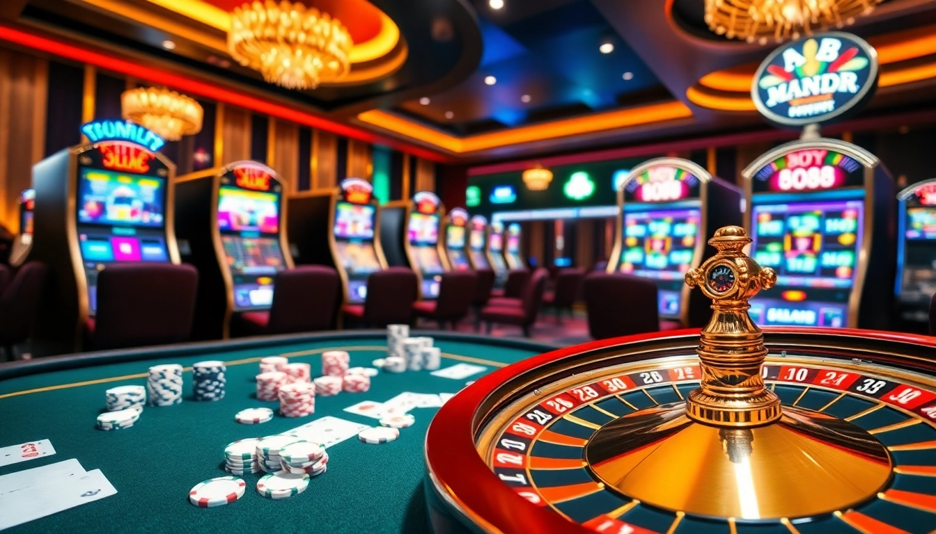 Experience thrilling bets at Ku88 online with luxurious casino tables and vibrant gaming atmosphere.