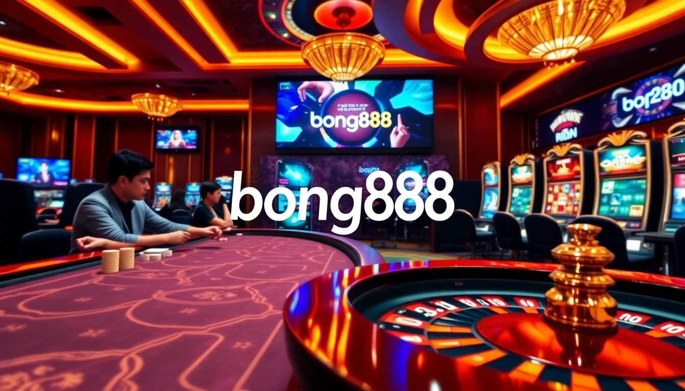Engaging players explore the exciting offerings at bong88 casino, featuring live dealers and vibrant gaming tables.