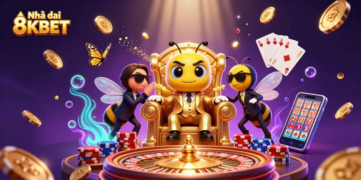 Experience the thrill of Nhà cái 8KBET with dynamic casino elements and vibrant characters.