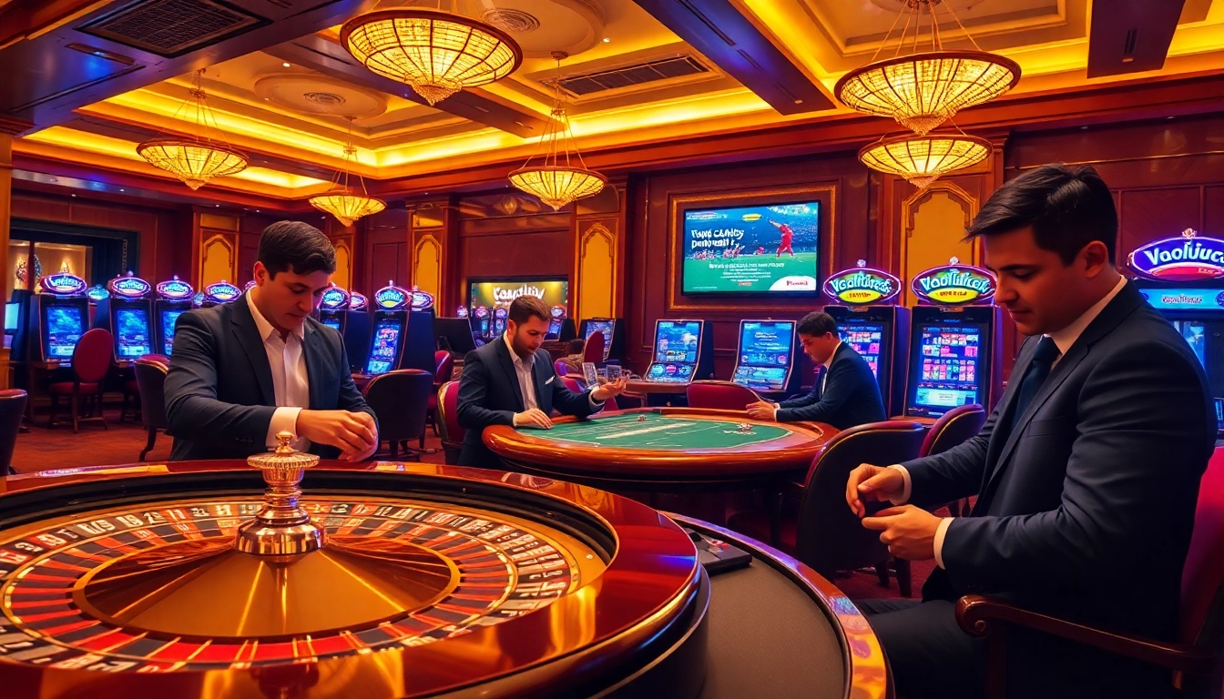 VaoluoiTV enhances the casino experience with vibrant players at a roulette table.