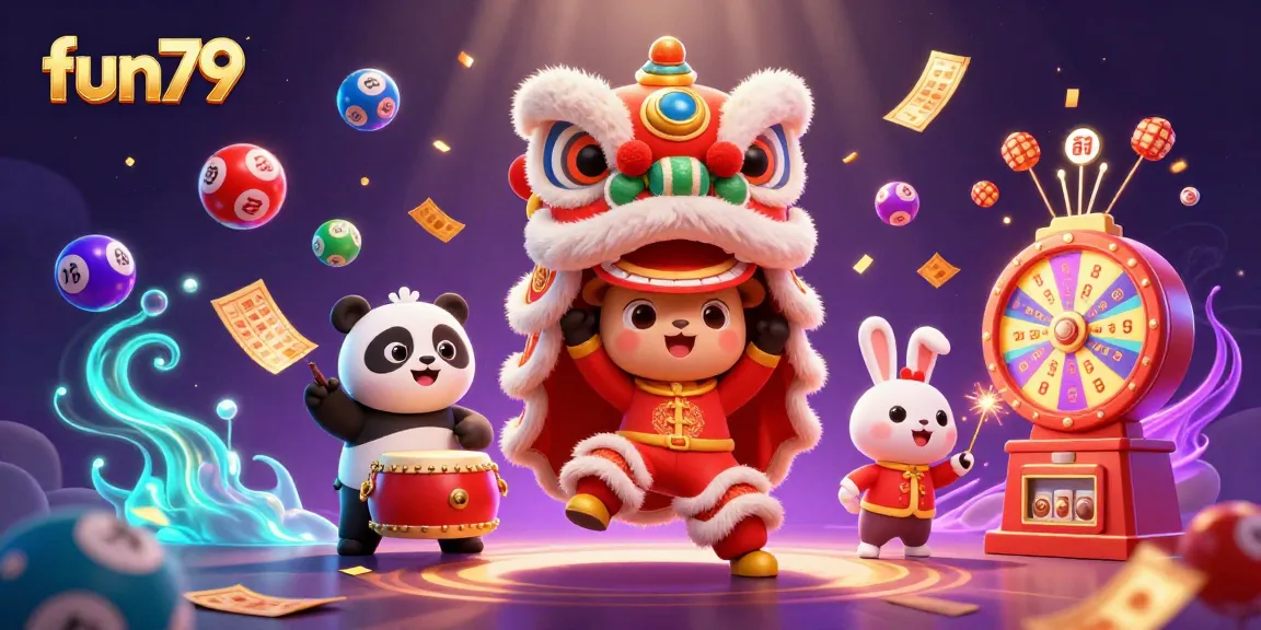 Engage with fun79 as charming lion dancers and friends burst into action amid lottery excitement.