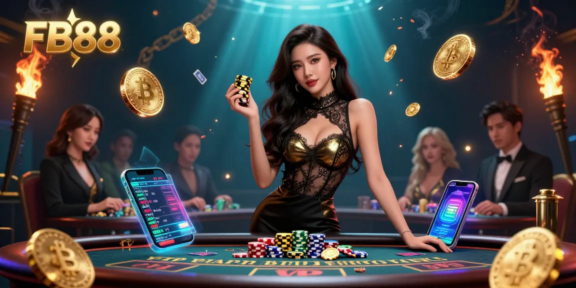 Experience high-stakes excitement at FB88 with vibrant casino gaming elements.