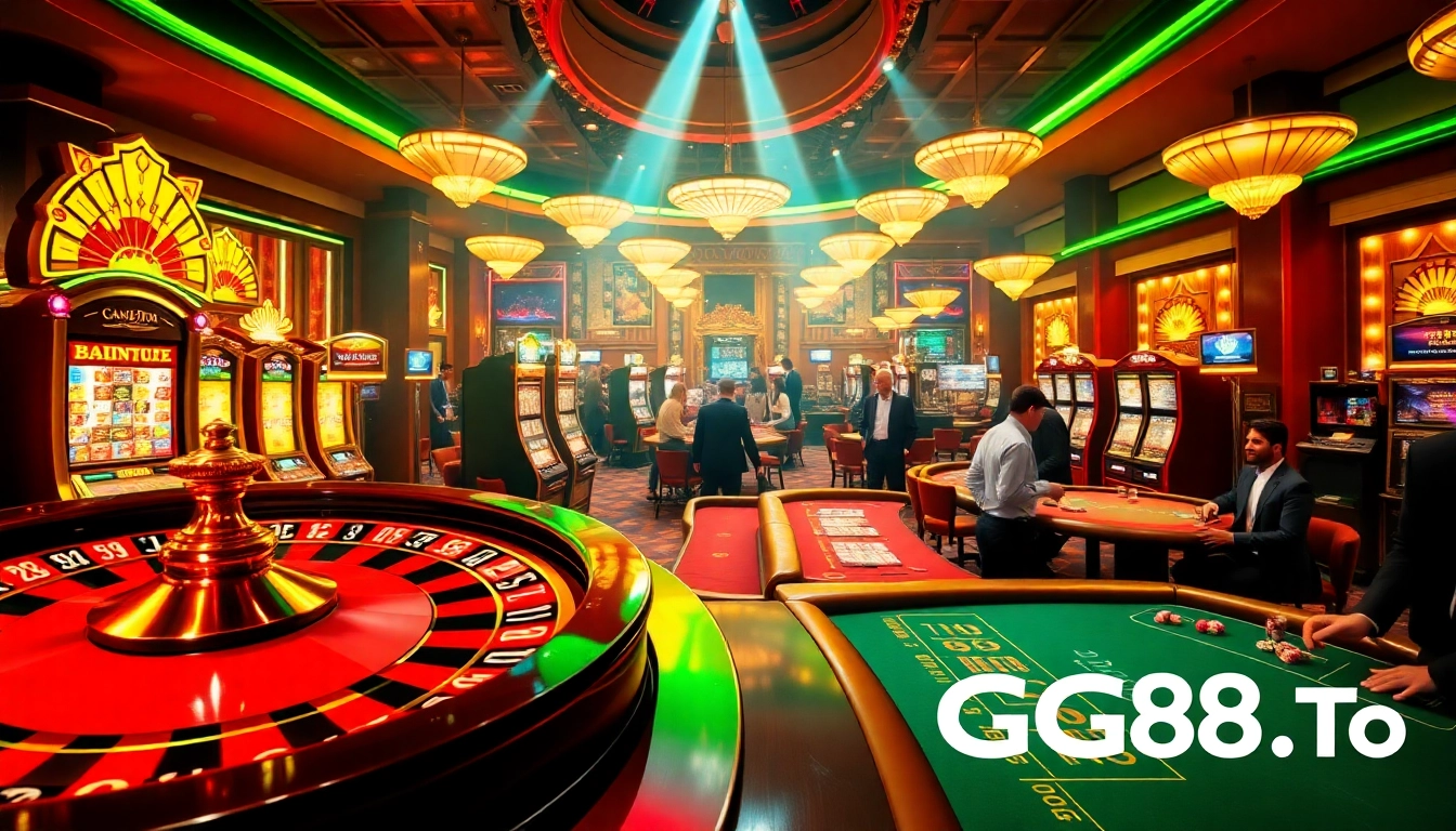 Experience the thrilling excitement of GG88.to with vibrant casino games and digital interfaces.