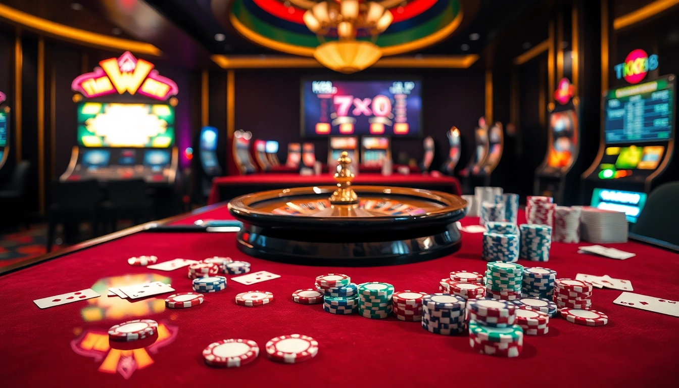 Experience the thrill of gambling at TK88's dynamic casino tables and slot machines.