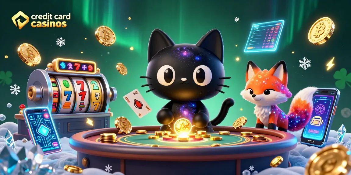 Engage with credit card casinos featuring thrilling slot reels amidst a cosmic gaming backdrop.