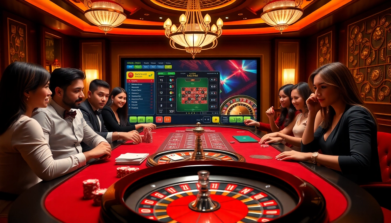 Experience premium gaming excitement at hm88.bike with a luxury casino scene featuring poker and roulette.