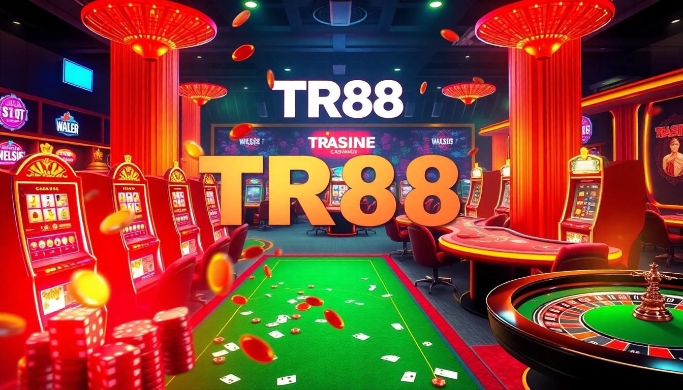 Exciting online casino experience at TR88 with vibrant slot machines and engaged players.
