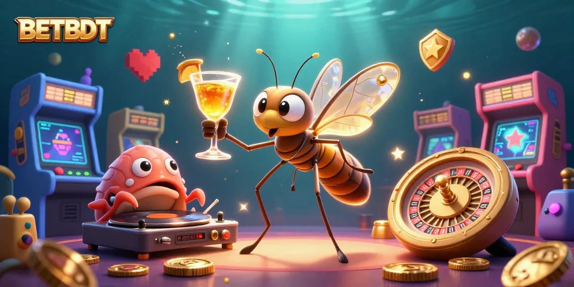 Play and win real money at BETBDT with colorful casino elements and vibrant characters.