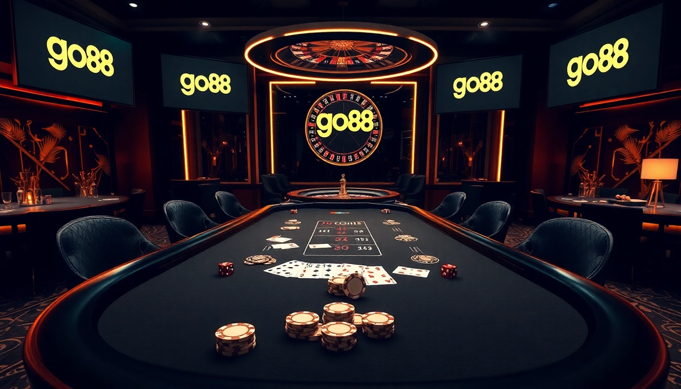 Experience the thrill at go88 casino with vibrant poker chips and luxurious gaming tables.