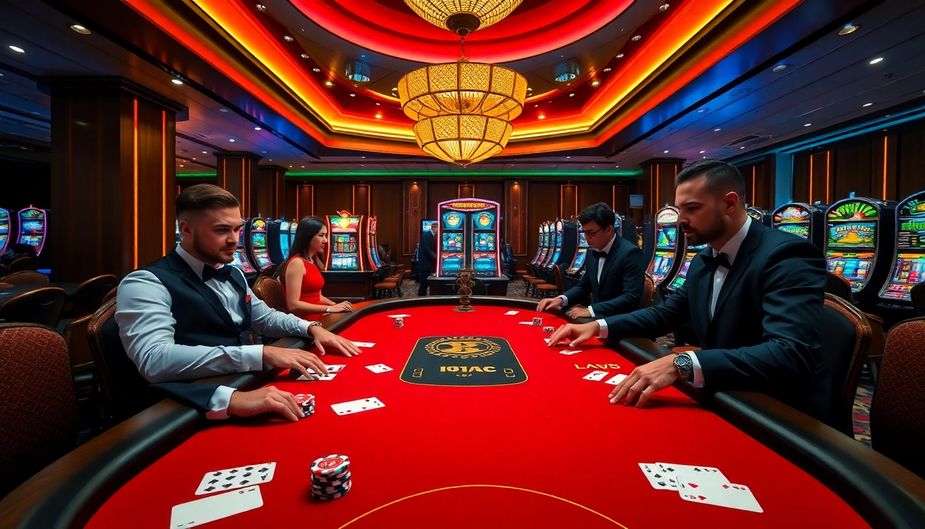 Experience the excitement of i9bet in a vibrant casino scene with live dealers and poker games.
