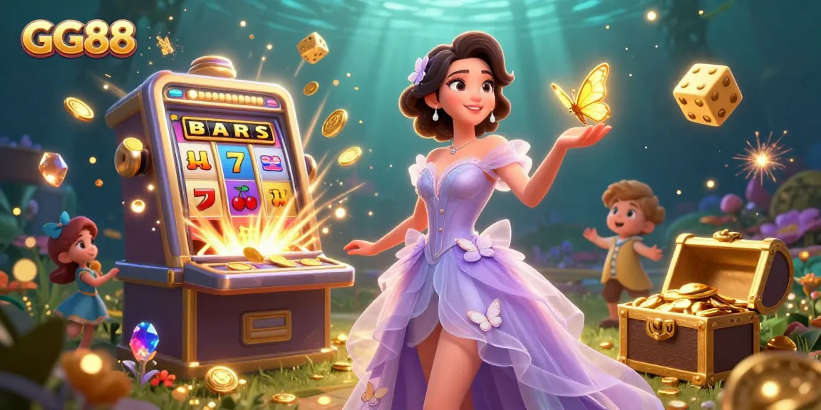 Experience exciting wins and jackpots at GG88 with vibrant casino themes and games illustrated.