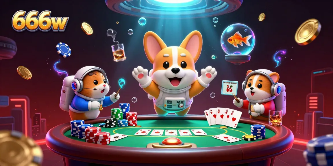 Experience thrilling wins at 666w, with floating coins and poker chips in a vibrant casino scene.
