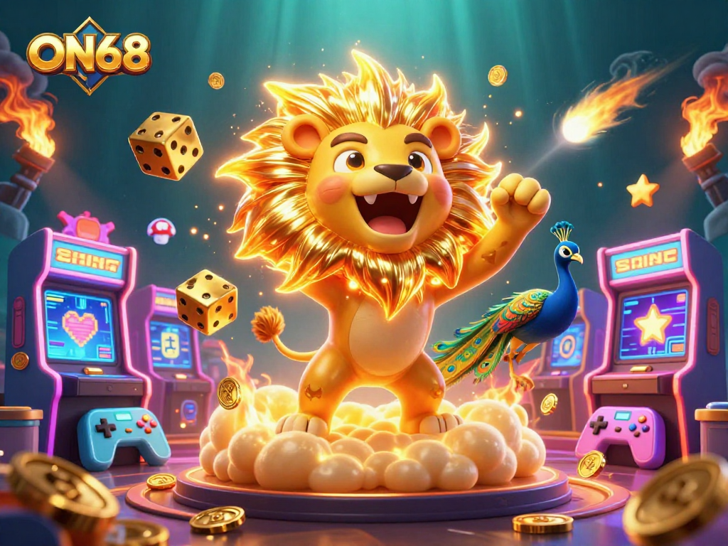 Engage in thrilling gaming experiences with ON68 featuring dynamic 3D characters and casino elements.