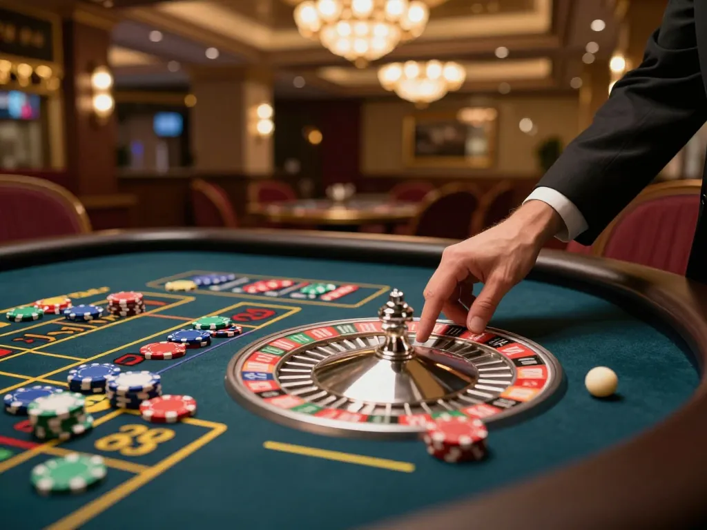 Experience the thrill of gaming at 789WIN's roulette table, capturing a crucial bet moment.