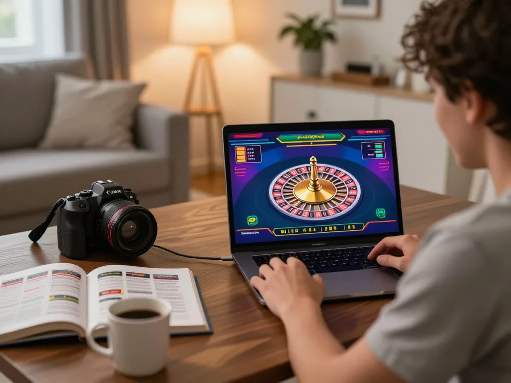TT88 player engaging in online roulette from home, showcasing excitement and strategy