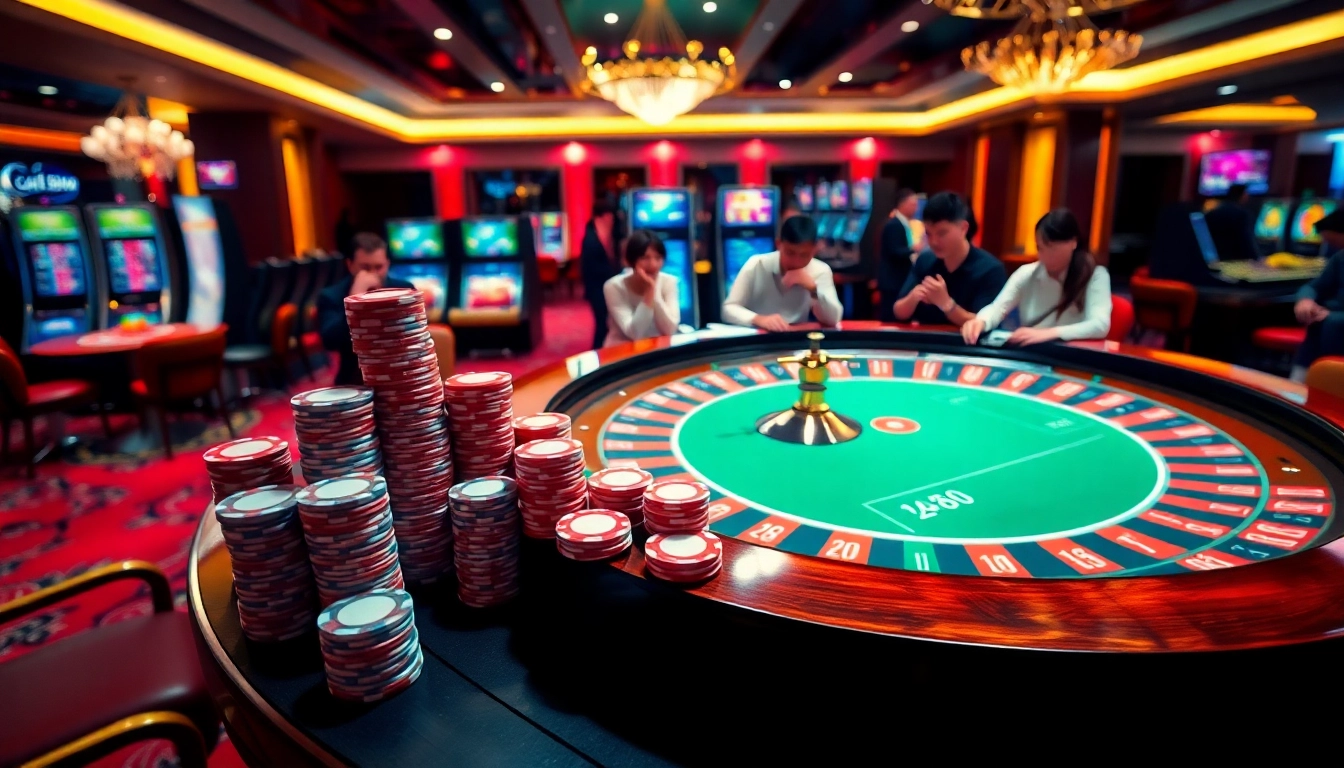 Experience high-stakes fun at https://az888.futbol with a luxurious gaming setup featuring roulette and poker.