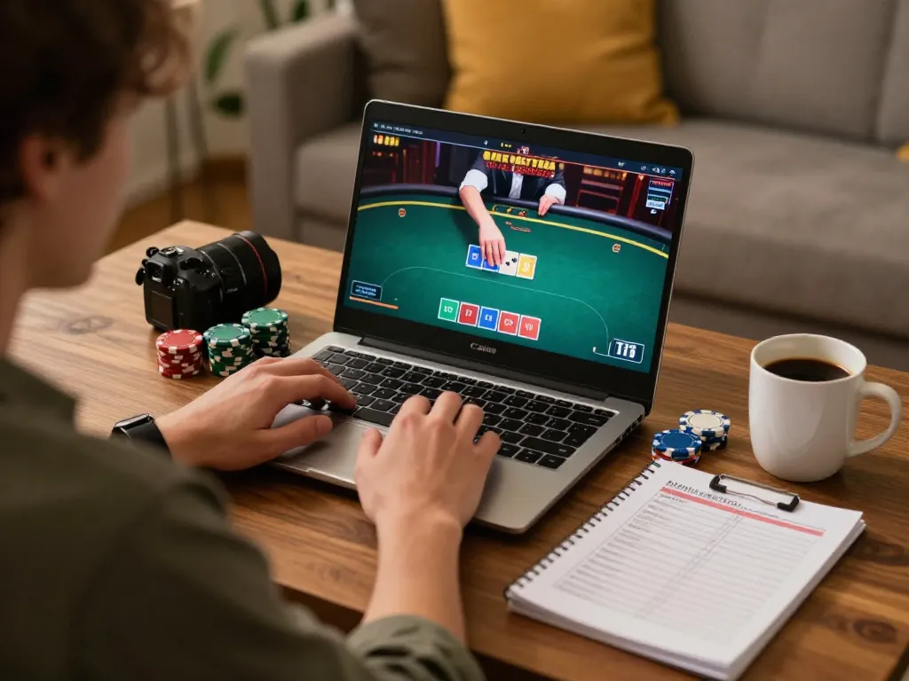 Engaging online poker session on a laptop featuring 789WIN gameplay, showcasing strategic decision-making.