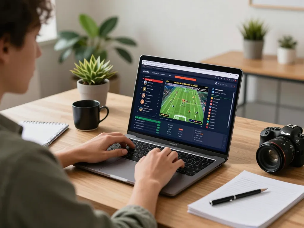 Engaging online sports betting setup at home with 789win interface displayed on laptop.