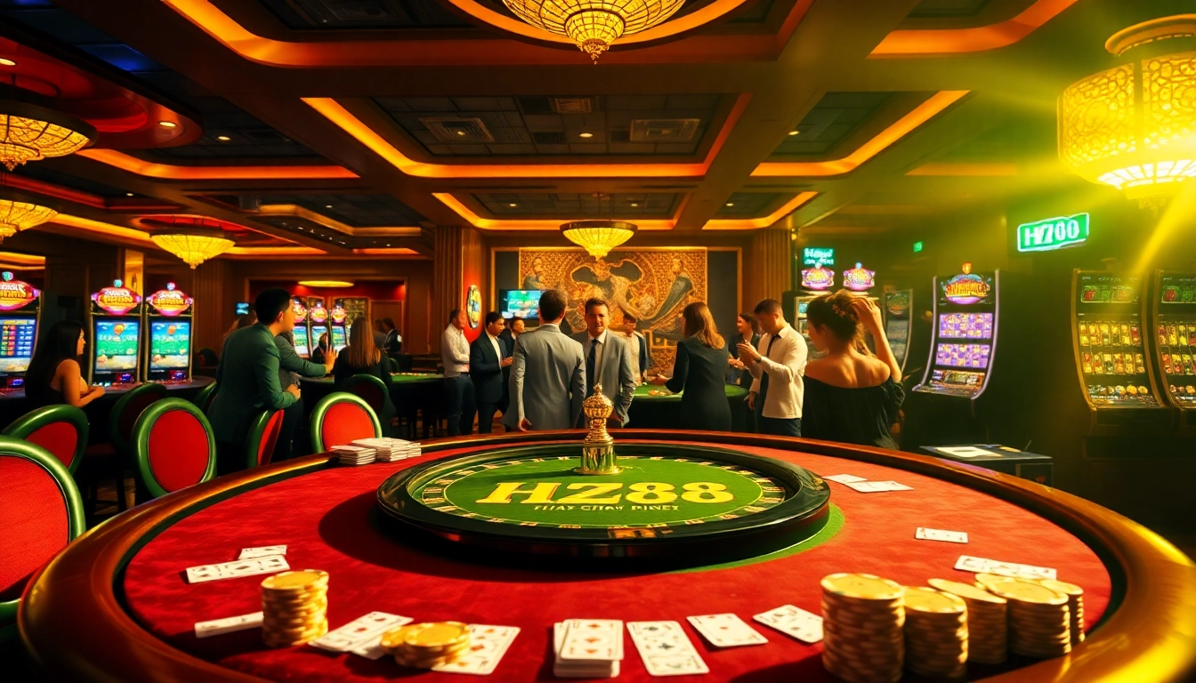Experience the thrill of winning at HZ88 with vibrant casino tables and engaging games.