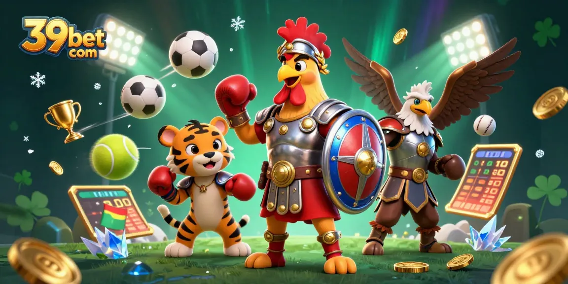 Place bets and win big with 39bet com in this vibrant 3D casino scene full of action.