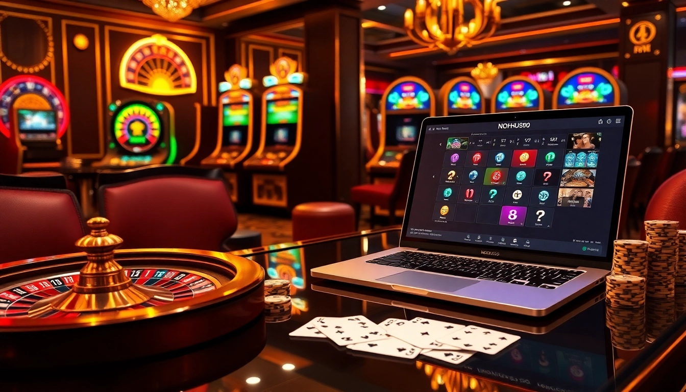 Experience exciting gaming at NOHU90 with vibrant tables, slot machines, and engaging online routines.