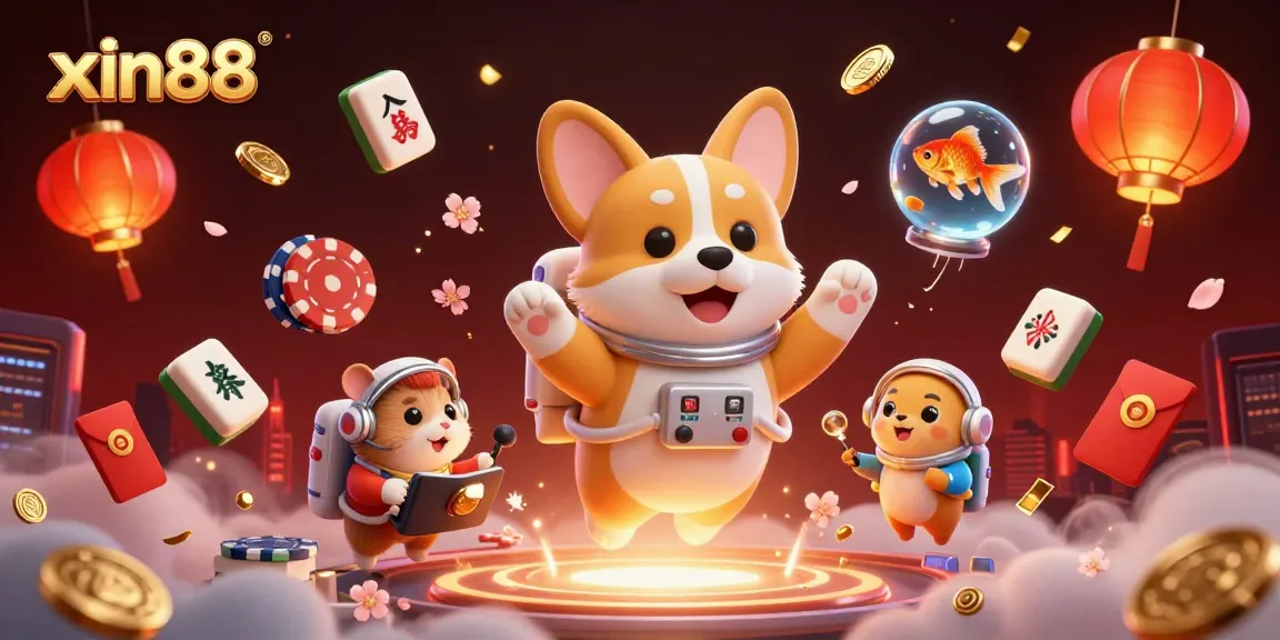 Win exciting rewards at xin88 in a vibrant space casino filled with floating treasures.