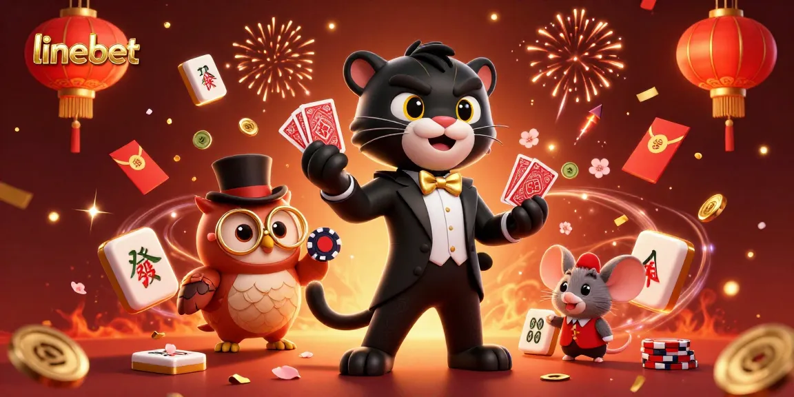 Experience exciting gameplay at linebet with a stylish panther dealer, owl and mouse in a rich 3D casino scene.