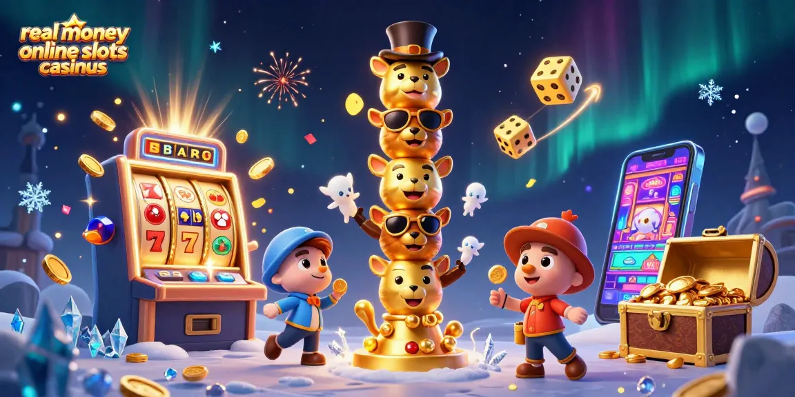 Experience the thrill of real money online slots casinous with a vibrant jackpot scene filled with animated gaming elements.