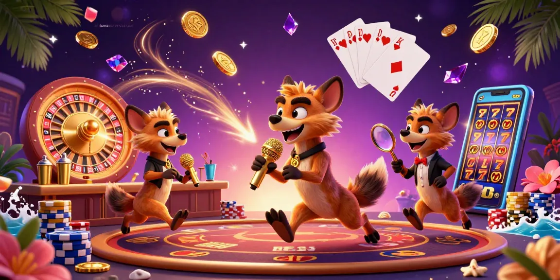 Experience the vibrant action of 789betmobile in this hilarious 3D casino illustration featuring hyenas at a comedy club.