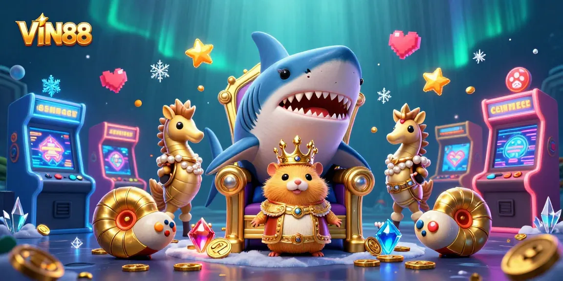 Engage in thrilling slots action with the vibrant and fun VIN88 gaming illustration.