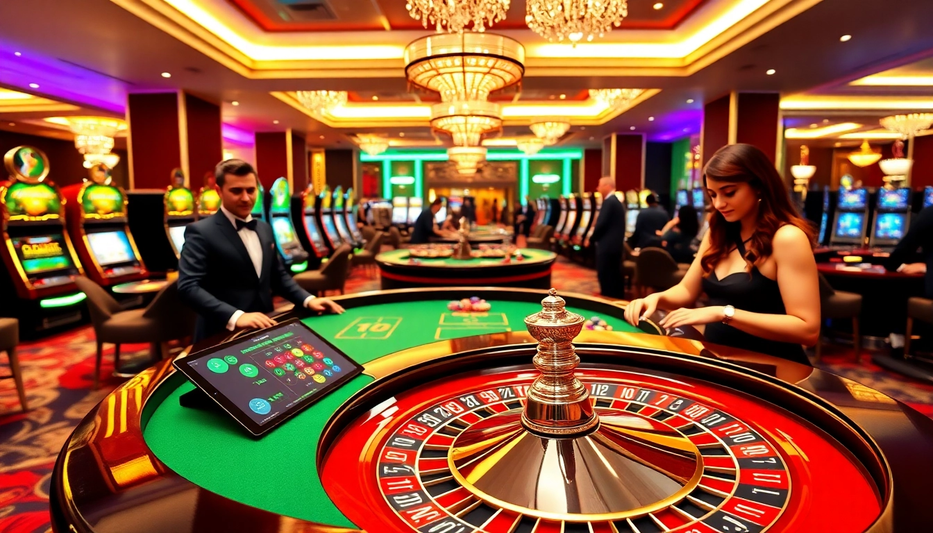 Experience the excitement of 188BET with players engaging at a luxurious casino table, vibrant chips in action.