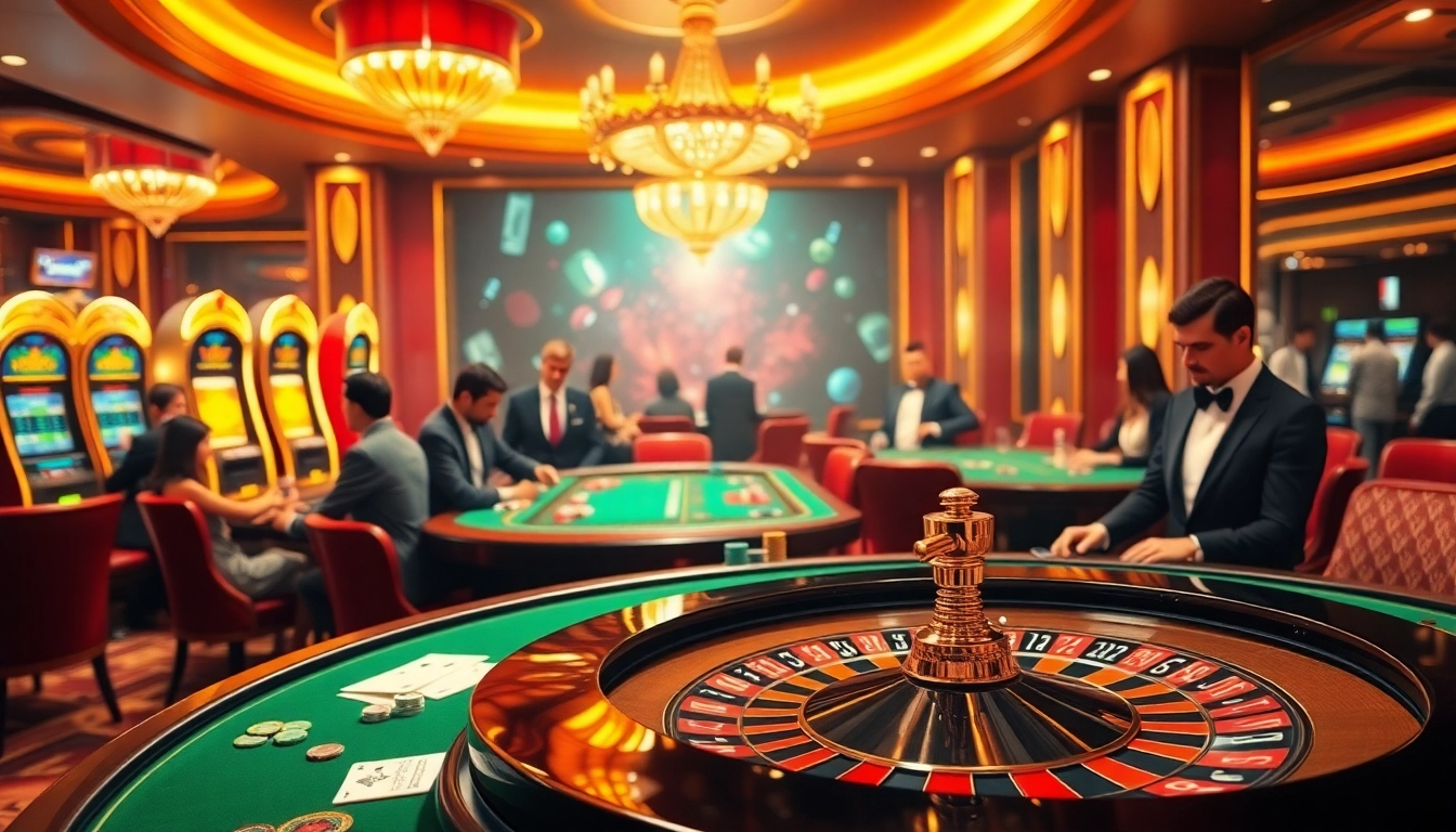 Experience the excitement of casino gaming at the KJC link with vibrant tables and players enjoying Baccarat.