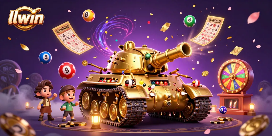 Experience thrilling gameplay at llwin with a vibrant casino scene featuring dynamic lottery balls, confetti, and more.