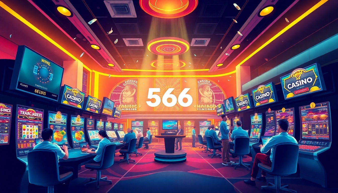 Experience the excitement of online gaming at https://566.beauty/ with vibrant casino illustrations.