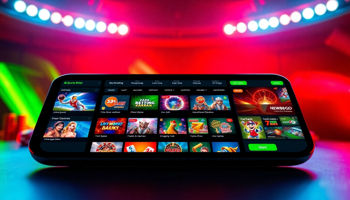 Online gambling interface showcasing new88go.com gaming options with vibrant design.