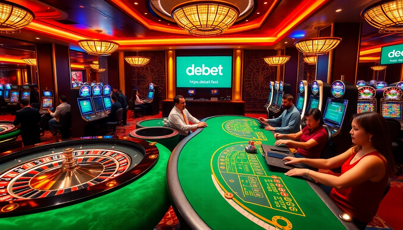 Engaging players at a casino scene featuring the online gambling interface https://debet.fast/ with vibrant betting action.