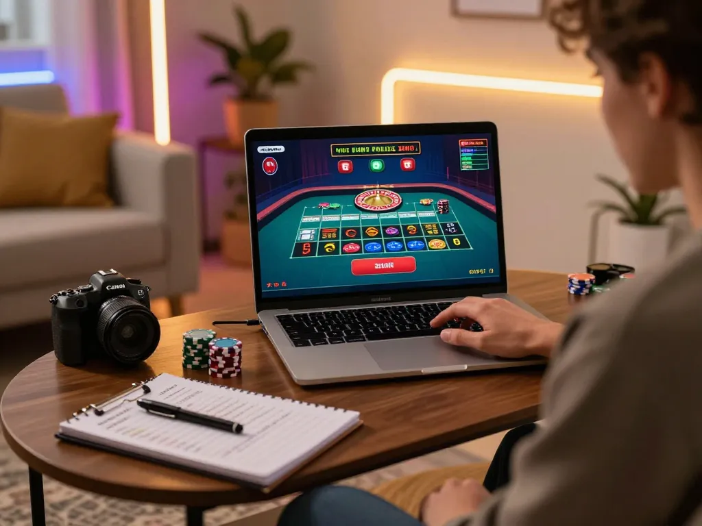 Engaging online gaming session showcasing OK365's live dealer roulette table on a laptop.