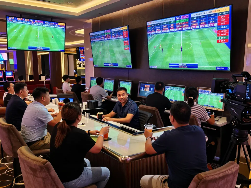 NAGABOLA sports betting scene showcasing vibrant atmosphere, excited fans engaging with real-time odds during the Piala Dunia 2026.