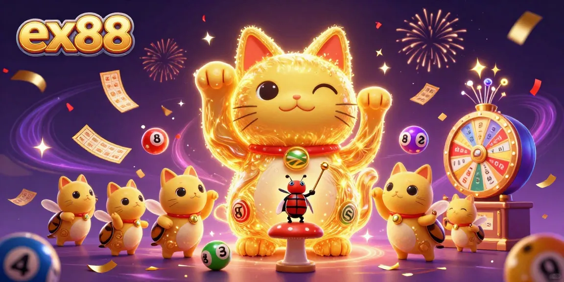 Engage in vibrant ex88 gaming experience with lively lottery elements and lucky cat!