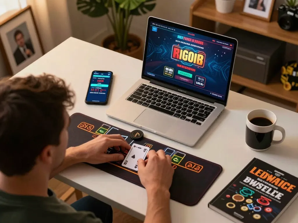 BCX88 player engaging in live dealer blackjack on a laptop, highlighting online gaming strategies.