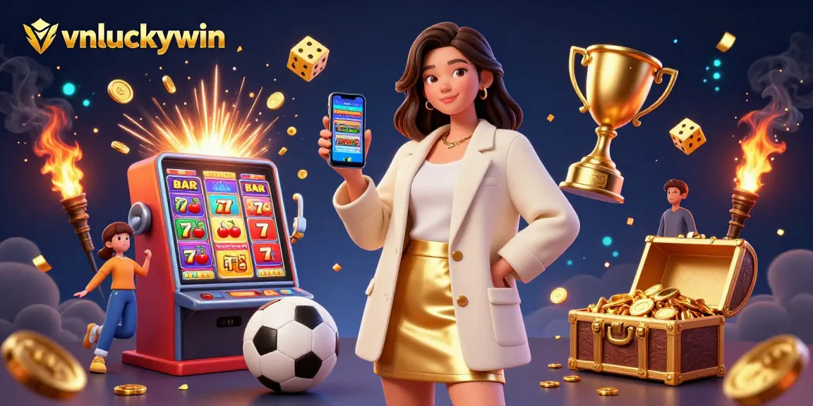 Experience thrilling gaming dynamics at vnluckywin, showcasing lively gaming elements and jackpot excitement.