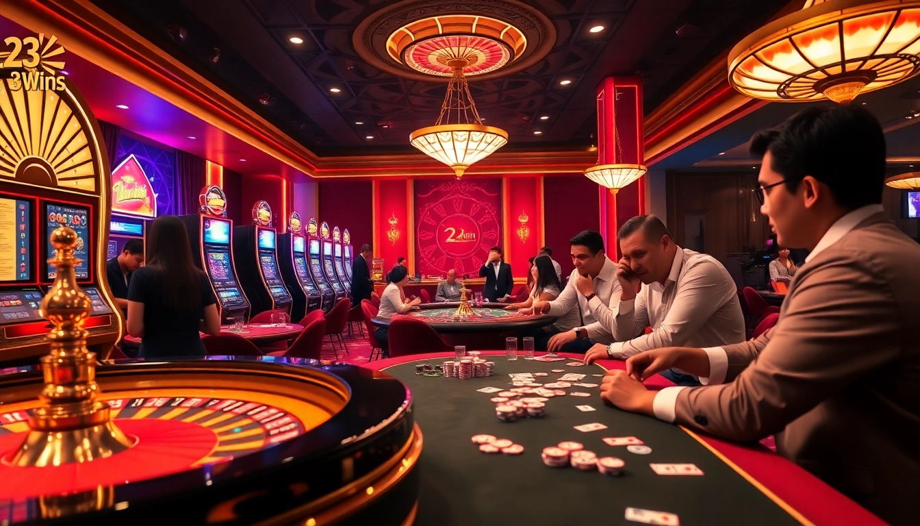 Experience the excitement of casino games at 23win with vibrant poker action and stunning slot machines.