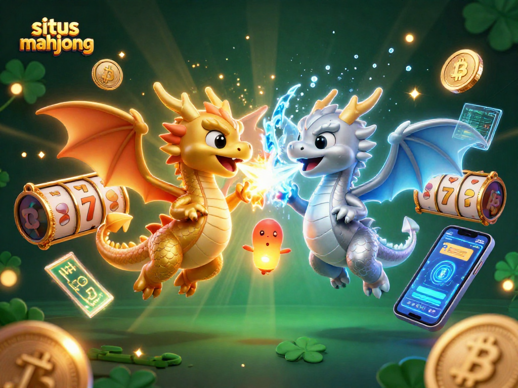 Engage in the thrill of situs mahjong with vibrant dragons and slot symbols showcasing dynamic gameplay.