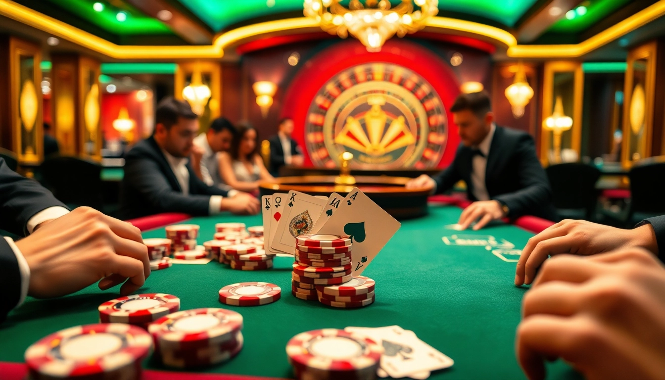Engaging poker action with thrilling gameplay at rikbet's luxurious casino table.