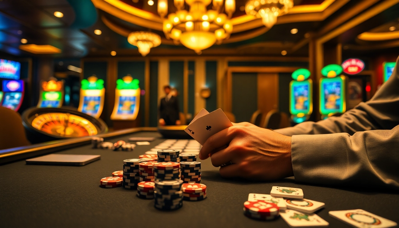 Experience thrilling gambling excitement at 7M with vibrant poker and roulette scenes.