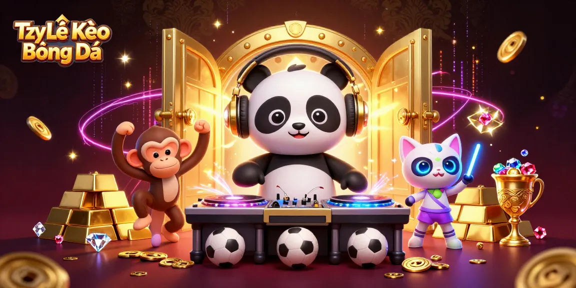 Experience Tỷ Lệ Kèo Bóng Đá excitement with vibrant DJ panda, dancing monkey, and rave kitten!