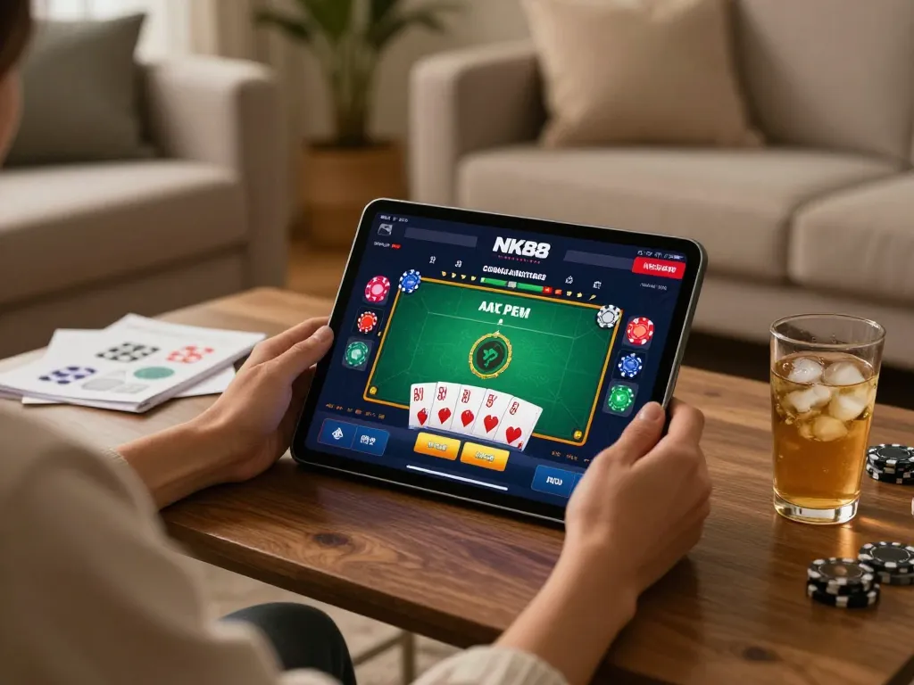 Engaging online gameplay on NK88 app showcasing poker strategy and interactive elements.