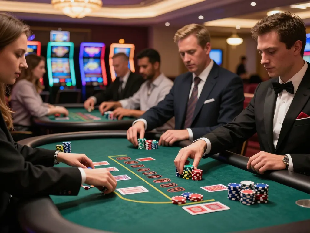 Players engaging at a blackjack table showcasing uu8855's luxurious gaming atmosphere and high-stakes action